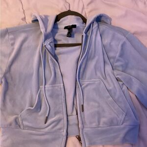 Forever 21 Soft Blue Women's Zip-Up Hoodie